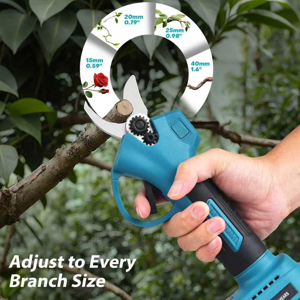 4-in-1 Cordless Pole Saw and Pruning Shears, 8ft Pole, 2 Batteries