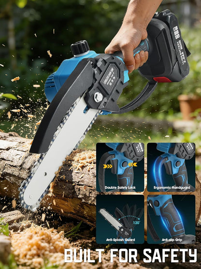 4-in-1 Cordless Pole Saw and Pruning Shears, 8ft Pole, 2 Batteries