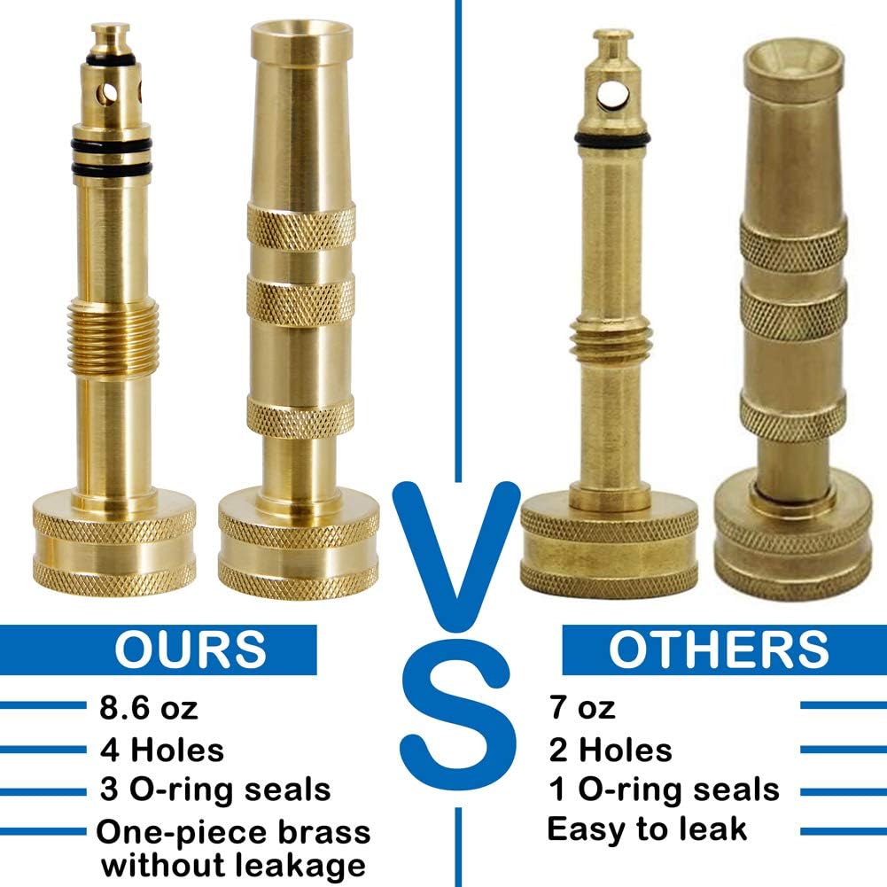 Brass Heavy Duty Adjustable Twist Hose Nozzle Set