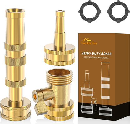 Brass Heavy Duty Adjustable Twist Hose Nozzle Set