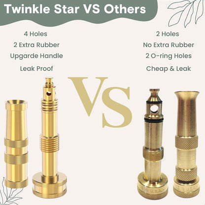 Brass Heavy Duty Adjustable Twist Hose Nozzle Set