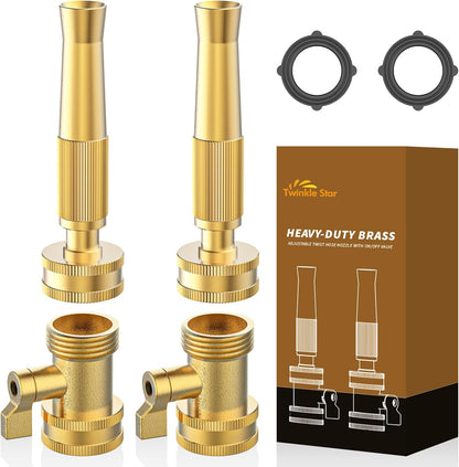 Brass Heavy Duty Adjustable Twist Hose Nozzle Set