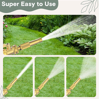 Brass Heavy Duty Adjustable Twist Hose Nozzle Set