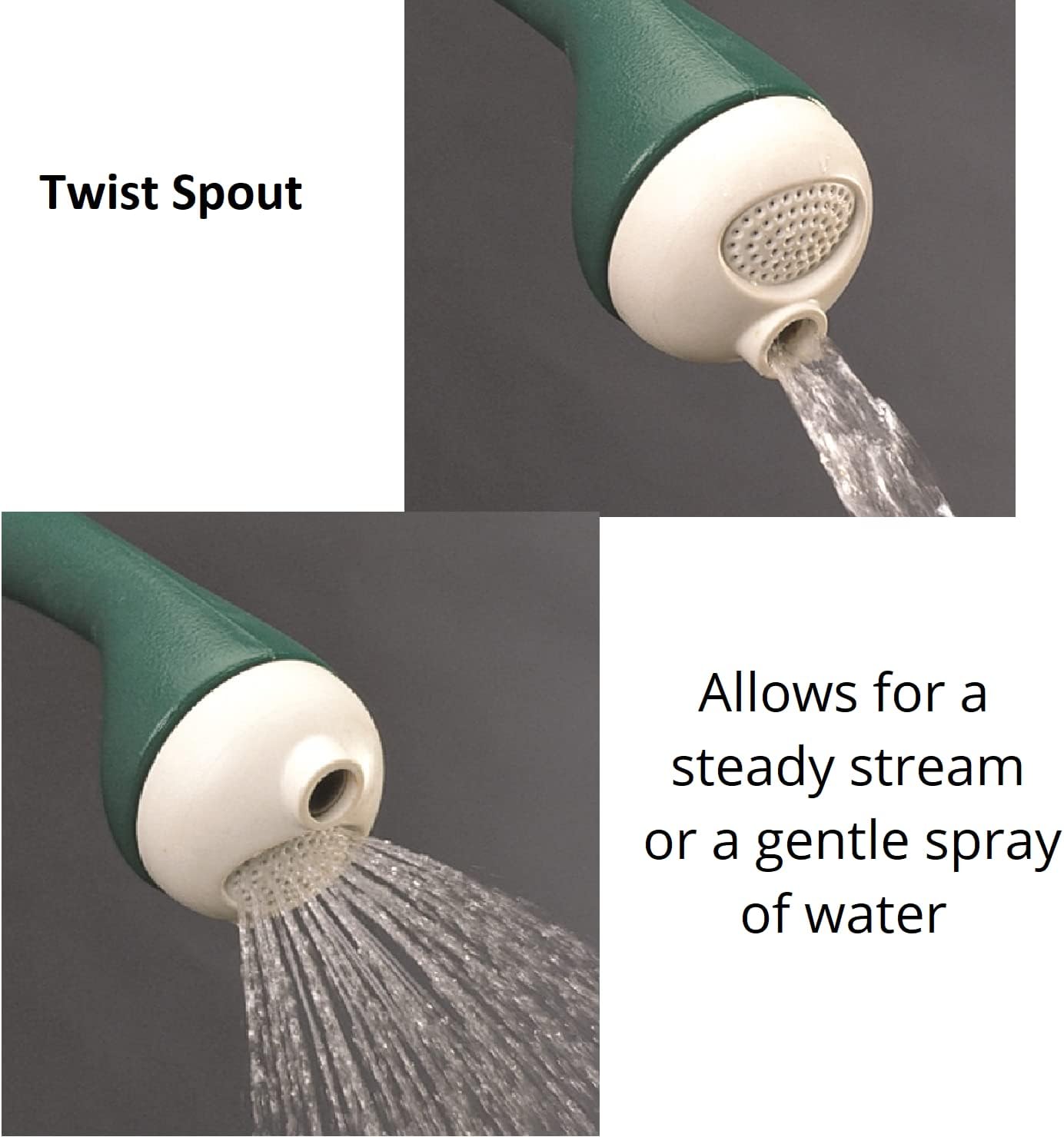 2-Gallon Premium Plastic Rosette Watering Can - 11"x21"x13.75" in Evergreen Color