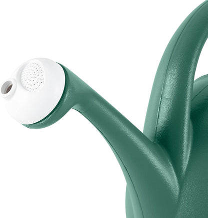 2-Gallon Premium Plastic Rosette Watering Can - 11"x21"x13.75" in Evergreen Color