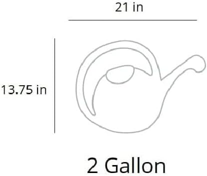 2-Gallon Premium Plastic Rosette Watering Can - 11"x21"x13.75" in Evergreen Color