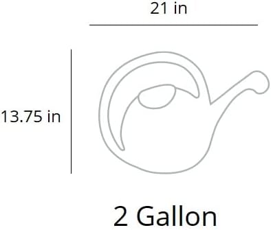 2-Gallon Premium Plastic Rosette Watering Can - 11"x21"x13.75" in Evergreen Color