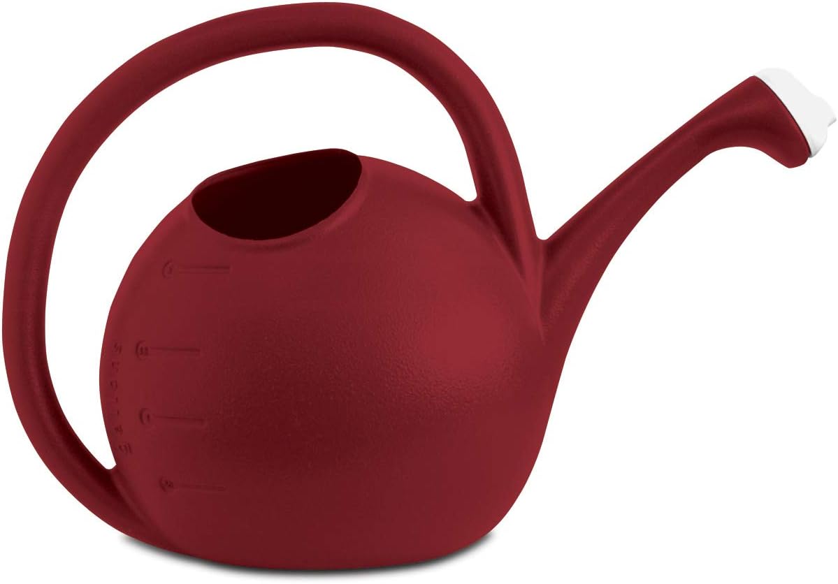 2-Gallon Premium Plastic Rosette Watering Can - 11"x21"x13.75" in Evergreen Color