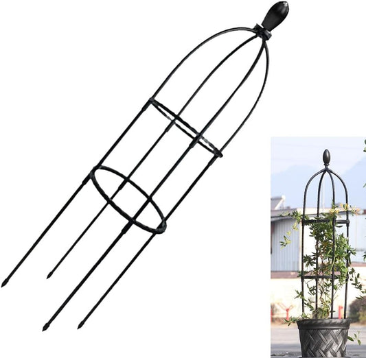 Garden Obelisk Trellis, Tomato Cage and Plant Support for Climbing Plants, Potted Tall Plant Stakes for Vine Vegetable Flower Support Outdoor Indoor - 1 Pack