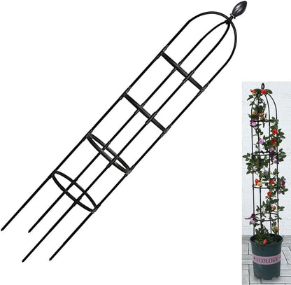 Garden Obelisk Trellis, Tomato Cage and Plant Support for Climbing Plants, Potted Tall Plant Stakes for Vine Vegetable Flower Support Outdoor Indoor - 1 Pack