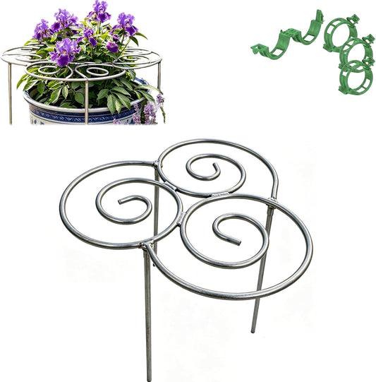 Metal Plant Support Ring, Heavy-Duty Peony & Dahlia Cages and Supports