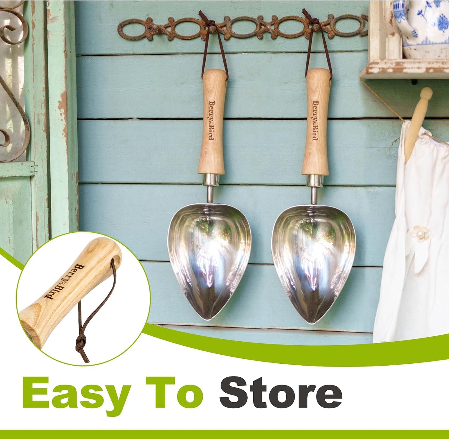 Stainless Steel Trowel, Garden Small Flower Hand Shovel, Potting Soils Scoop with Wood Handle, Gardening Bonsai Tools for Transplanting Digging Weeding Planting