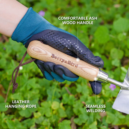 Stainless Steel Trowel, Garden Small Flower Hand Shovel, Potting Soils Scoop with Wood Handle, Gardening Bonsai Tools for Transplanting Digging Weeding Planting
