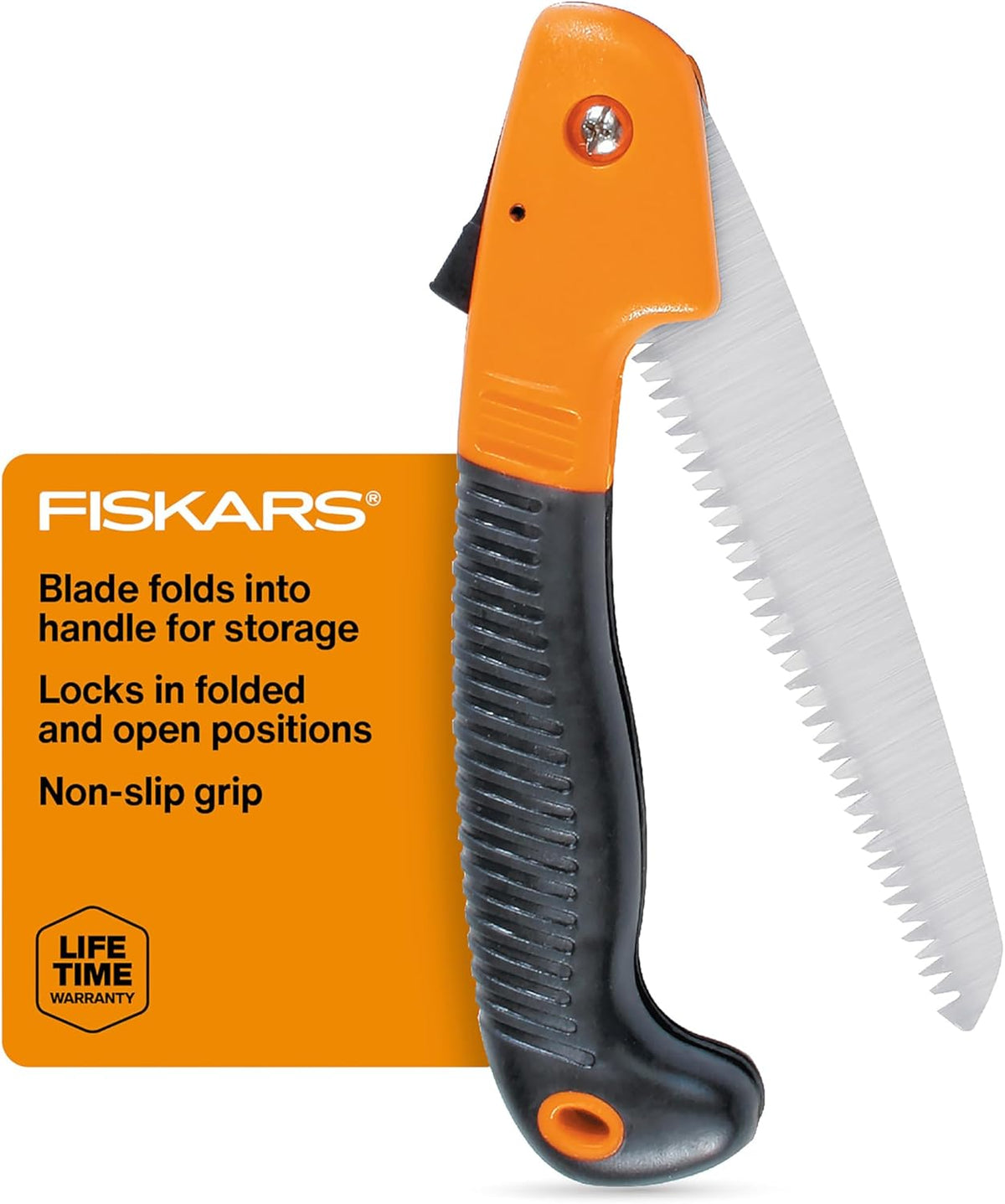 Folding Hand Saw, 7" Pruning Saw with Power Tooth Blade with Triple Ground Teeth that Powers Through Wood Faster, Soft Grip Handle