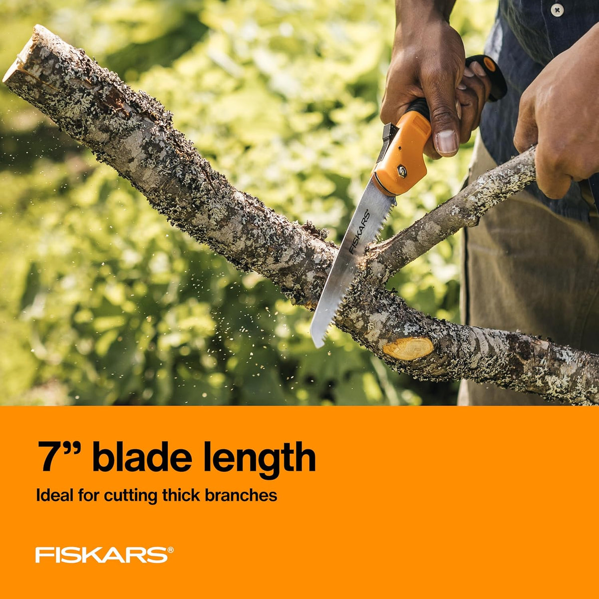 Folding Hand Saw, 7" Pruning Saw with Power Tooth Blade with Triple Ground Teeth that Powers Through Wood Faster, Soft Grip Handle