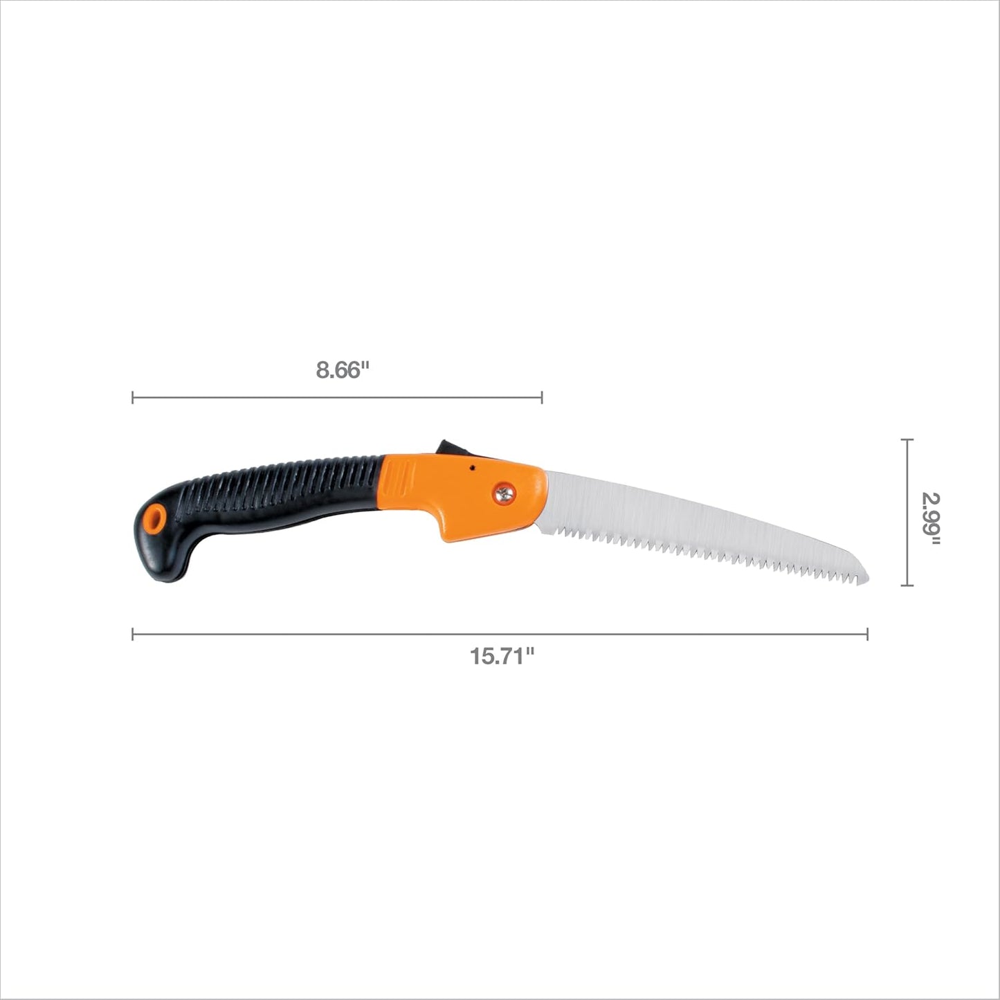 Folding Hand Saw, 7" Pruning Saw with Power Tooth Blade with Triple Ground Teeth that Powers Through Wood Faster, Soft Grip Handle