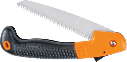Folding Hand Saw, 7" Pruning Saw with Power Tooth Blade with Triple Ground Teeth that Powers Through Wood Faster, Soft Grip Handle