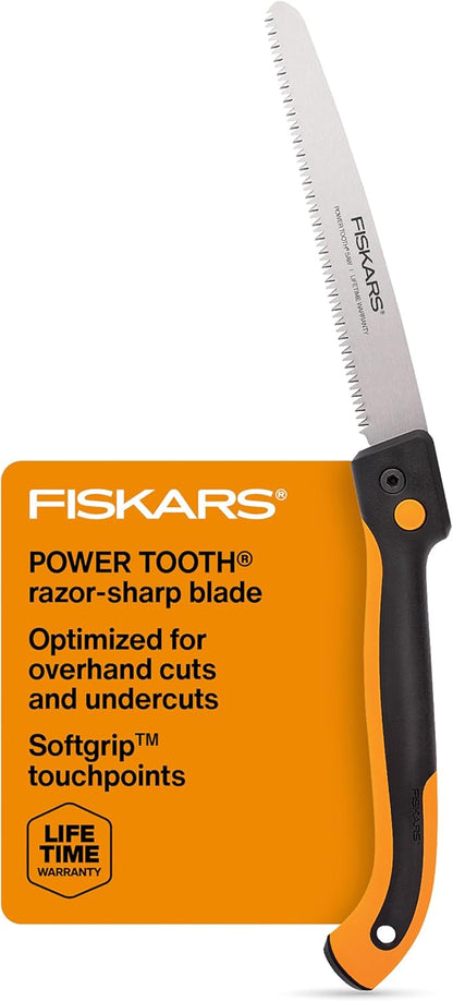 Folding Hand Saw, 7" Pruning Saw with Power Tooth Blade with Triple Ground Teeth that Powers Through Wood Faster, Soft Grip Handle