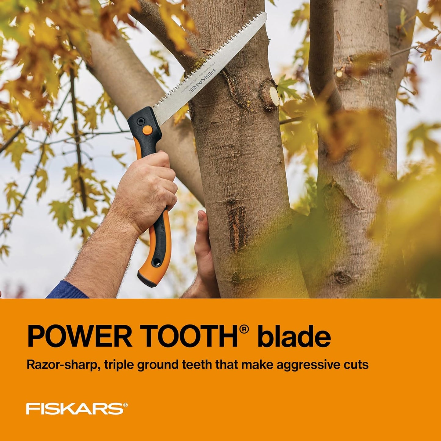 Folding Hand Saw, 7" Pruning Saw with Power Tooth Blade with Triple Ground Teeth that Powers Through Wood Faster, Soft Grip Handle