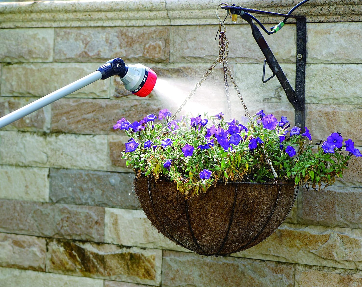 96618 Metal Thumb-Control 7-Pattern 33 in. Watering Wand | Heavy-Duty Water Sprayer for Hanging Plants, Gardens & Lawn Care, Quick Connect Set Bundle