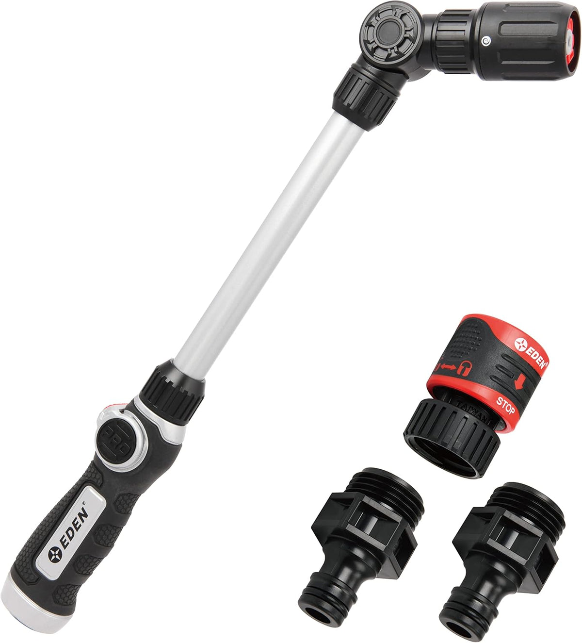 96618 Metal Thumb-Control 7-Pattern 33 in. Watering Wand | Heavy-Duty Water Sprayer for Hanging Plants, Gardens & Lawn Care, Quick Connect Set Bundle