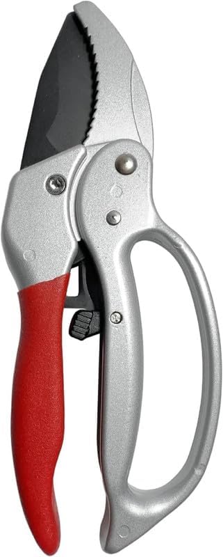 Ratchet Anvil Pruning Shears, Heavy Duty Carbon Steel Hand Pruners for Tree Trimming & Gardening