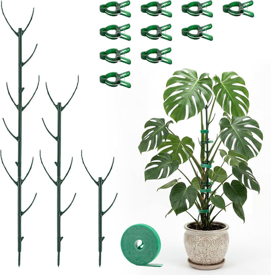 6 Pack Stackable Monstera Plant Support Stakes, Plant Stakes for Indoor Plants & Outdoor Use, Pothos Plant Climber Support for Monstera, Philodendron, Climbing and Potted Plants