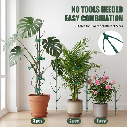 6 Pack Stackable Monstera Plant Support Stakes, Plant Stakes for Indoor Plants & Outdoor Use, Pothos Plant Climber Support for Monstera, Philodendron, Climbing and Potted Plants