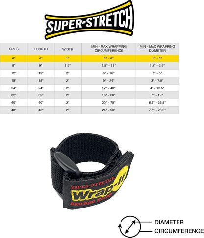 Super-Stretch Straps - 24" (4 Pack) Black