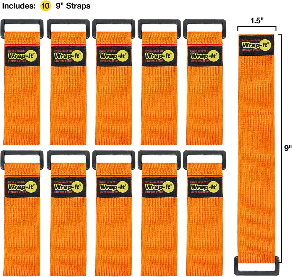 Super-Stretch Straps - 24" (4 Pack) Black
