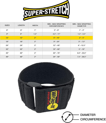 Super-Stretch Straps - 24" (4 Pack) Black