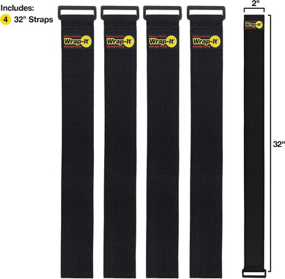 Super-Stretch Straps - 24" (4 Pack) Black