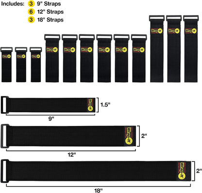 Super-Stretch Straps - 24" (4 Pack) Black