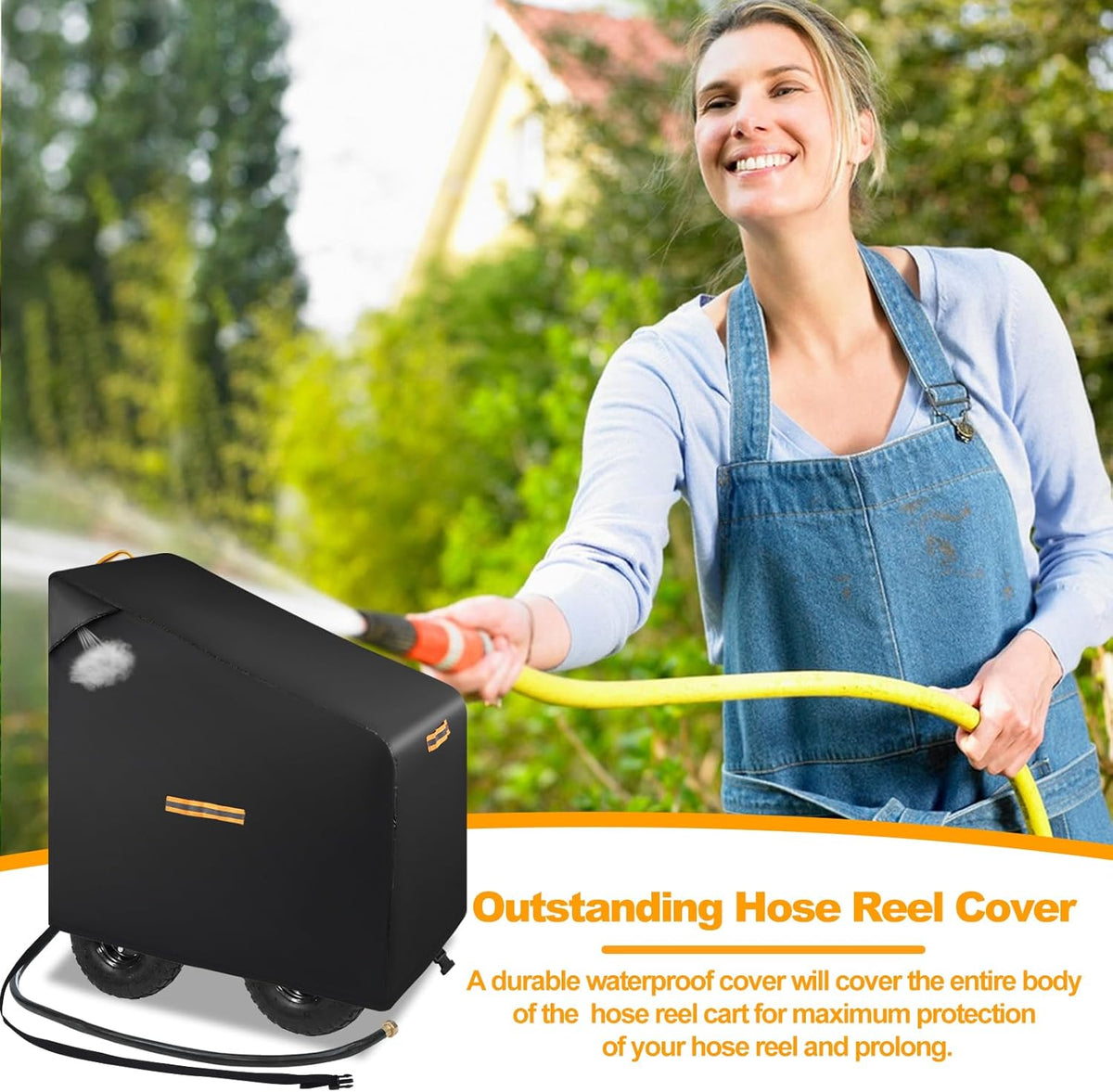 Hose Reel Cart Covers for Outside,420D Hosepipes for Garden, Courtyard