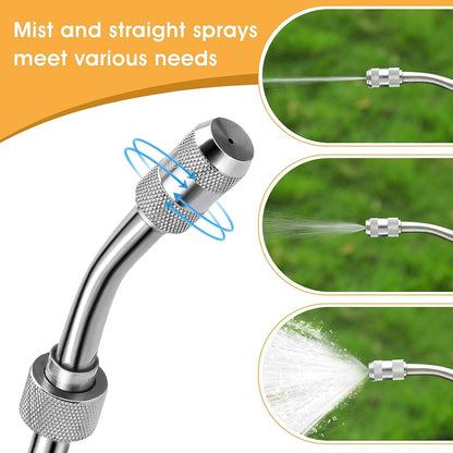 44inch Sprayer Wand, 3/8" & 1/4" Brass Barb Universal Sprayer Wand Replacement, Stainless Steel Sprayer Parts with Shut off Valve & 2 Hose Clamps, Spray Wands for Garden Hose, 1/2" Connector