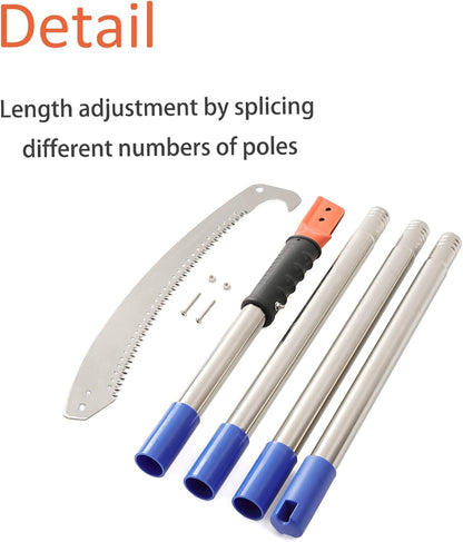 Pole Saw for Tree Trimming, Long Tree Trimmer Pole Saw 10FT, Manual Pole Cutter for Yard Garden and Patios Trees Branches Cutting