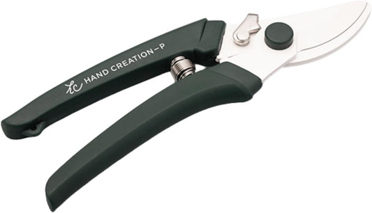 Japanese Hand Pruners - Sakagen Hand Creation, Ultra Sharp Bypass Pruning Shears for Flowers & Gardening, Made in Japan, P-180 (Moss Green)