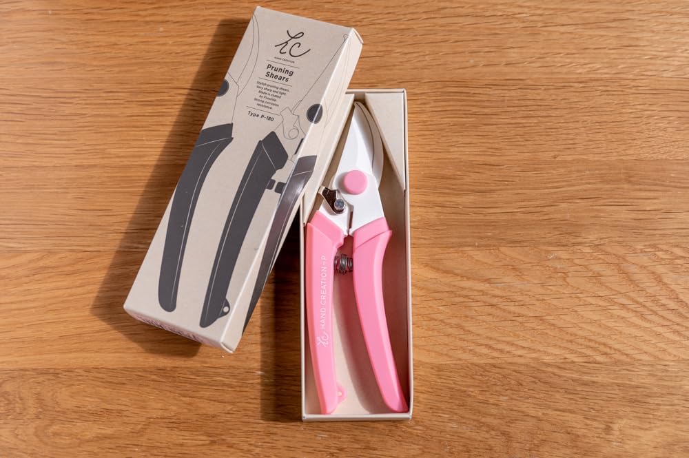 Japanese Hand Pruners - Sakagen Hand Creation, Ultra Sharp Bypass Pruning Shears for Flowers & Gardening, Made in Japan, P-180 (Moss Green)