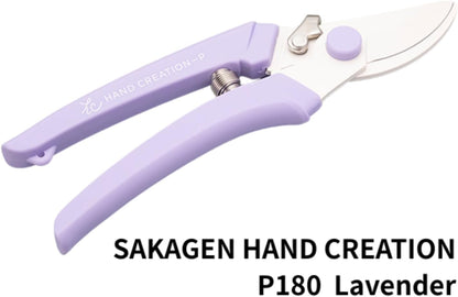 Japanese Hand Pruners - Sakagen Hand Creation, Ultra Sharp Bypass Pruning Shears for Flowers & Gardening, Made in Japan, P-180 (Moss Green)