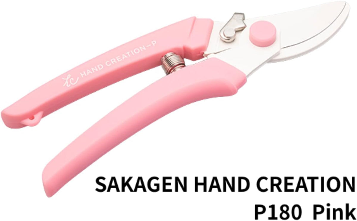 Japanese Hand Pruners - Sakagen Hand Creation, Ultra Sharp Bypass Pruning Shears for Flowers & Gardening, Made in Japan, P-180 (Moss Green)