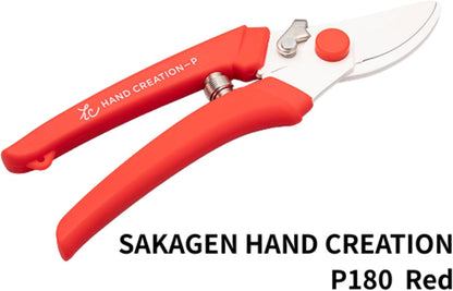 Japanese Hand Pruners - Sakagen Hand Creation, Ultra Sharp Bypass Pruning Shears for Flowers & Gardening, Made in Japan, P-180 (Moss Green)