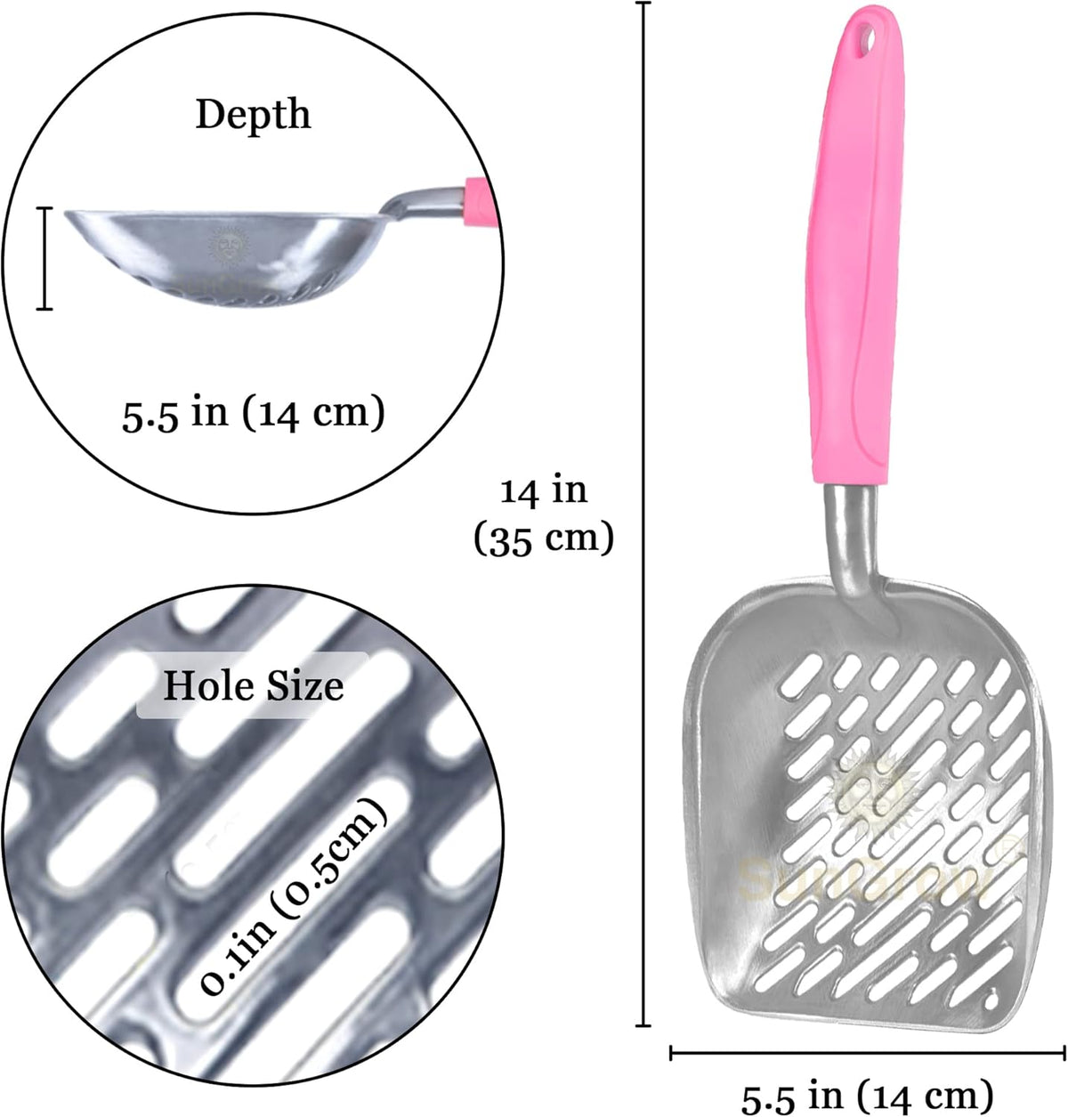 Cat Litter Scoop, Life Transforming Cat Scooper, Reduces Hand Fatigue, Saves Clear Litter, Use with Small Litter Type, Makes Scooping Faster and Easier, Pink, 1 pc