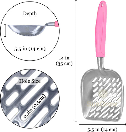 Cat Litter Scoop, Life Transforming Cat Scooper, Reduces Hand Fatigue, Saves Clear Litter, Use with Small Litter Type, Makes Scooping Faster and Easier, Pink, 1 pc