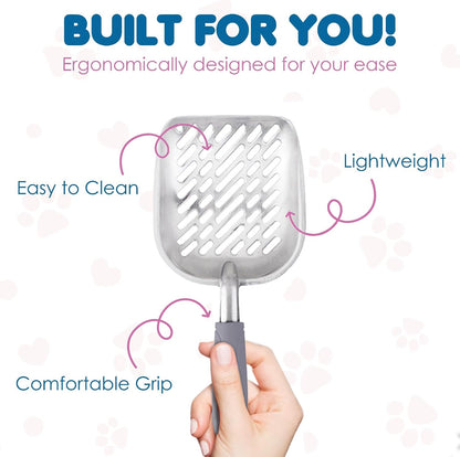 Cat Litter Scoop, Life Transforming Cat Scooper, Reduces Hand Fatigue, Saves Clear Litter, Use with Small Litter Type, Makes Scooping Faster and Easier, Pink, 1 pc