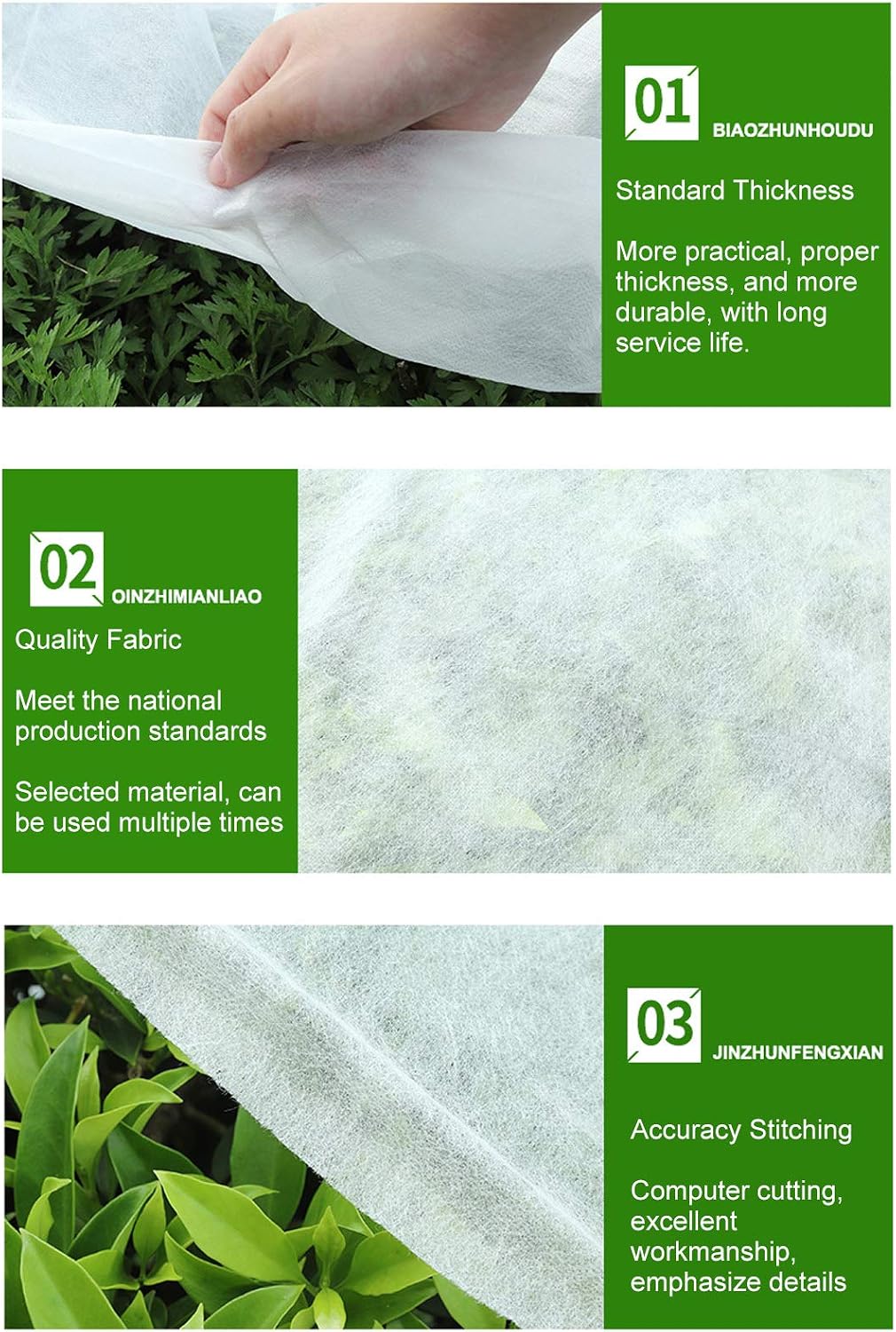 Plant Covers Freeze Protection, Floating Row Cover Garden Fabric Plant Cover for Winter Frost, Sun Protection (White)