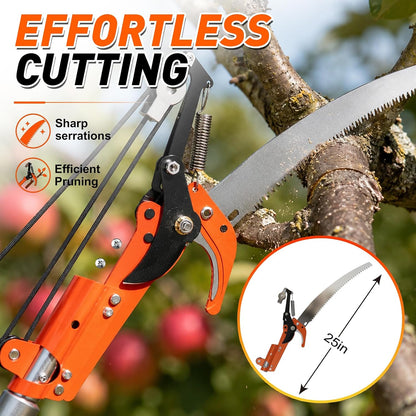 SISUPASSIE 20FT Reach Tree Trimmer, Telescoping Pole Saw with 3-12FT Extension Pole, Manual Tree Pruner Extendable for Yard, Garden, Patios