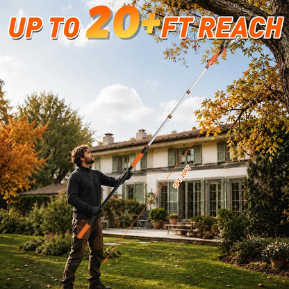SISUPASSIE 20FT Reach Tree Trimmer, Telescoping Pole Saw with 3-12FT Extension Pole, Manual Tree Pruner Extendable for Yard, Garden, Patios