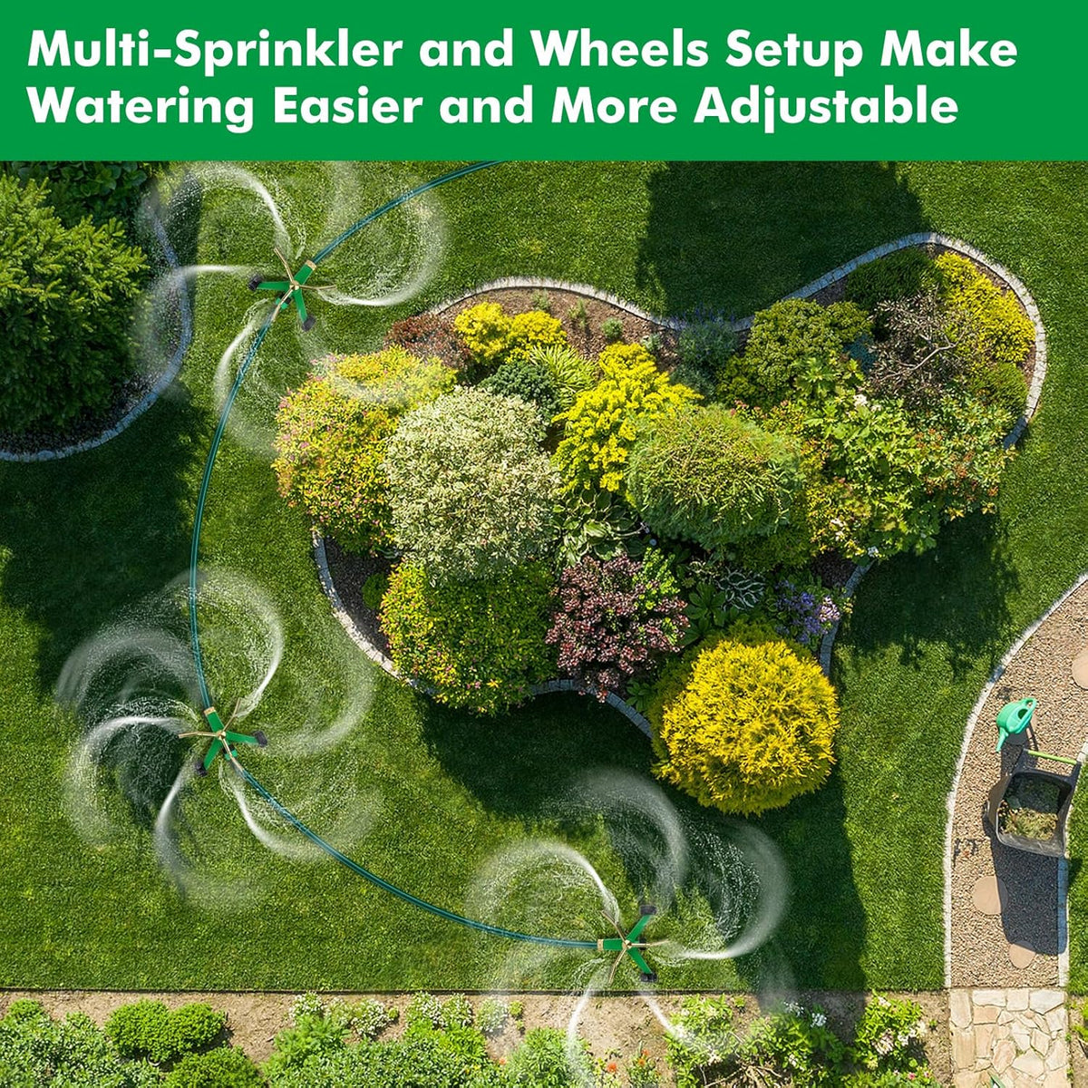 3-Arm Metal Sprinkler with Wheel Base