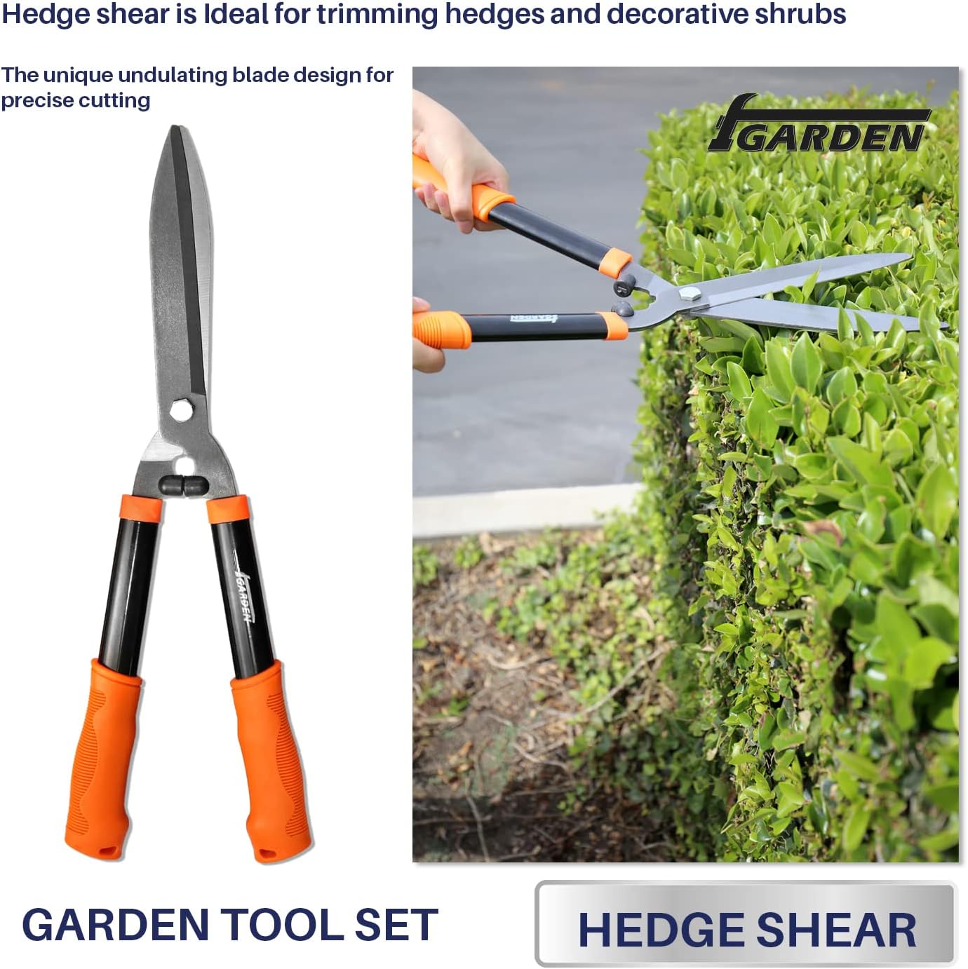 iGarden 3 Piece Combo Garden Tool Set with Lopper, Hedge Shears and Pruner Shears, Tree & Shrub Care Kit