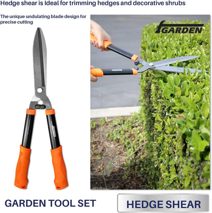 iGarden 3 Piece Combo Garden Tool Set with Lopper, Hedge Shears and Pruner Shears, Tree & Shrub Care Kit